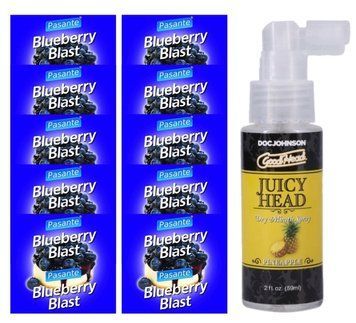 Pasante Blueberry Blast 10 шт + Doc Johnson GoodHead &ndash; Pineapple, 59 мл SOS13945 фото