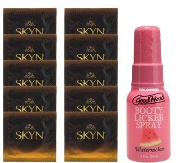 Комплект SKYN Passion Daiquiri 10 шт + Doc Johnson GoodHead Booty Licker Spray Watermelon (29 мл) SOS13653 фото