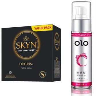 SKYN ORIGINAL 40 шт та Зігріваюча змазка OLO 60 мл SOS762 фото