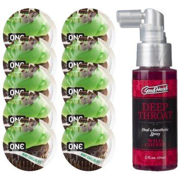 Комплект ONE Mint Chocolate 10 шт + Doc Johnson GoodHead DeepThroat Spray Wild Cherry (59 мл) SOS13845 фото
