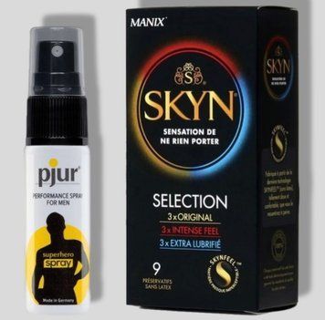 skyn Selection 9 шт + Пролонгатор pjur Superhero Spray 20 мл SOS4967 фото
