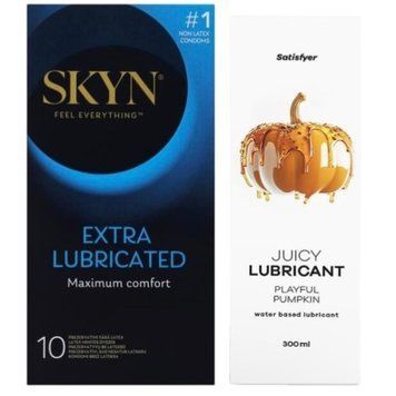 Комплект Лубрикант Satisfyer Juicy Playful Pumpkin 300 мл + SKYN Extra Lube 10 шт SOS12869 фото