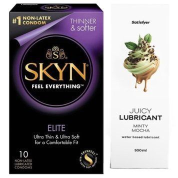 Набір Лубрикант Satisfyer Minty Mocha 300 мл + SKYN Elite 10 шт. SOS12819 фото