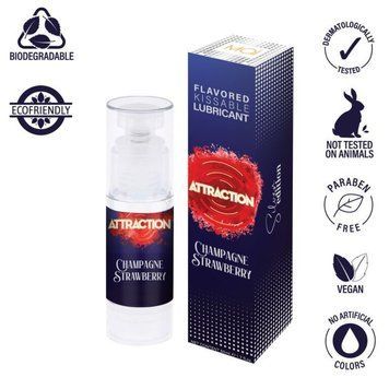Смазка на водной основе MAI Attraction Champagne Strawberry (50 мл) SO6049 фото