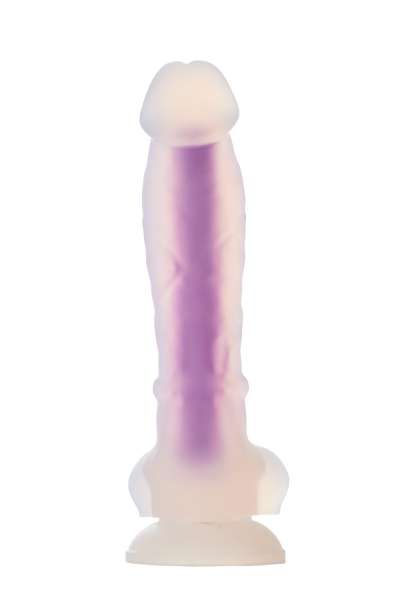 Фалоімітатор Dream Toys, що світиться RADIANT SOFT SILICONE GLOW IN THE DARK DILDO MEDIUM PURPLE DT22047 фото