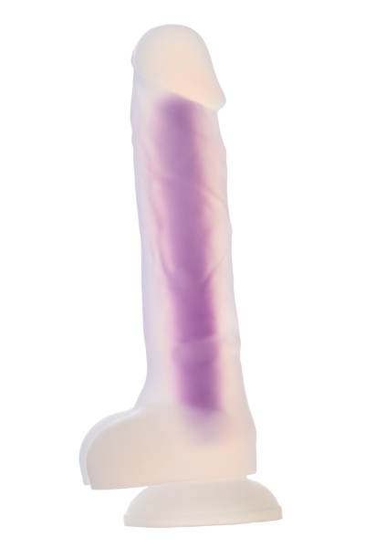 Фалоімітатор Dream Toys, що світиться RADIANT SOFT SILICONE GLOW IN THE DARK DILDO MEDIUM PURPLE DT22047 фото