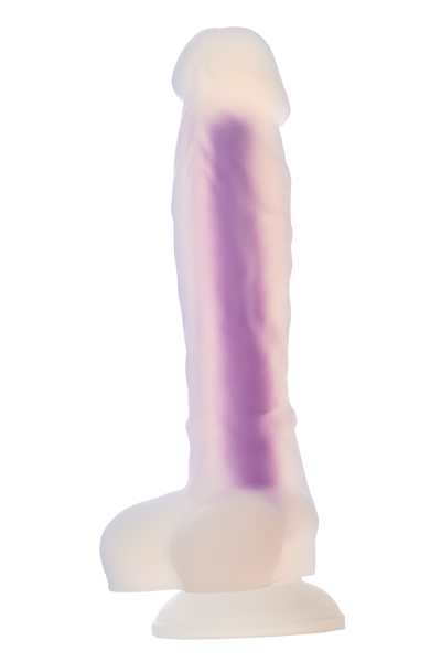 Фалоімітатор Dream Toys, що світиться RADIANT SOFT SILICONE GLOW IN THE DARK DILDO MEDIUM PURPLE DT22047 фото