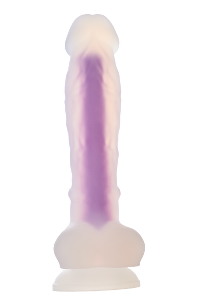 Светящийся фаллоимитатор Dream Toys RADIANT SOFT SILICONE GLOW IN THE DARK DILDO MEDIUM PURPLE DT22047 фото