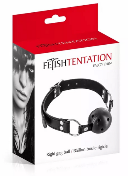 Перфорований кляп-кулька Fetish Tentation Rigid Breathable Ball Gag, чорний SO3732 фото
