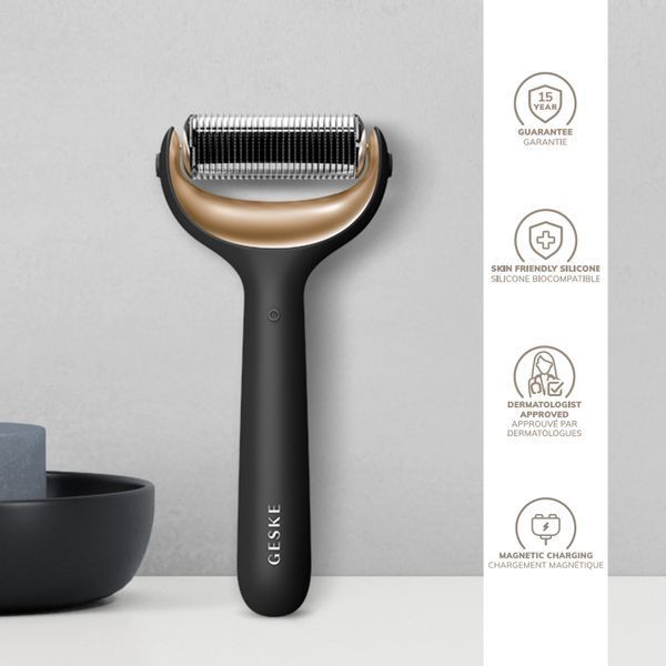 Электронный роллер для лица и тела с микроиглами GESKE MicroNeedle Face&Body Roller 8в1 gray HB0196 фото