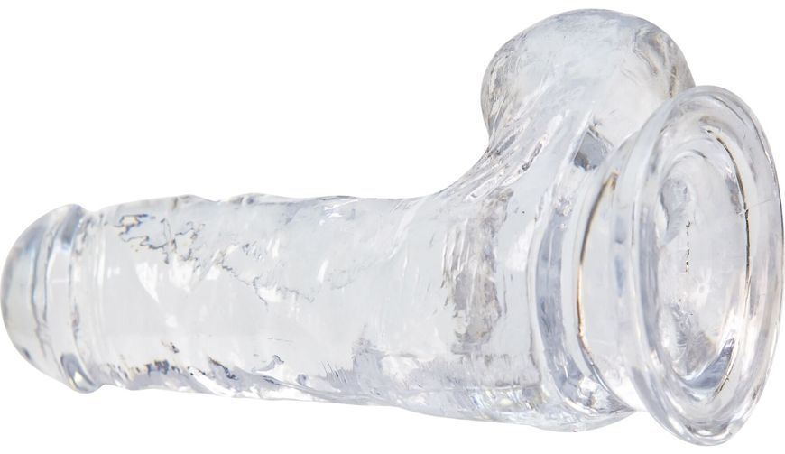 Прозрачный фаллоимитатор на присоске ADDICTION &mdash; Clear Dildo with Balls 6&Prime;, вибропуля в подарок SO5580 фото