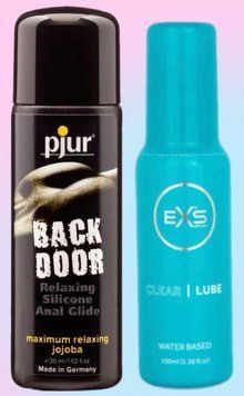 Набор лубрикантов pjur backdoor anal Relaxing jojoba silicone 30 мл + EXS Clear Lube Water Based 100 мл LB847 фото