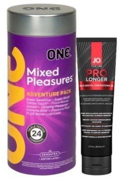 Набор из 24 шт ONE Mixed Pleasures + Пролонгатор System JO Prolonger Gel (60 мл) SOS9342 фото