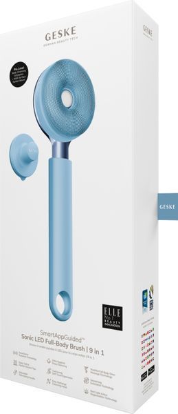 Звуковая светодиодная щетка для всего тела GESKE Sonic LED Full-Body Brush&Intensive Exfoliator 9в1 aquamarine HB0384 фото