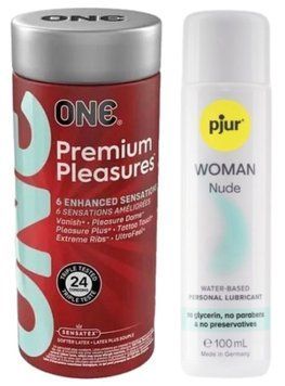 Комплект ONE Premium Pleasures 24 шт + Pjur Woman Nude 100 мл SOS13005 фото