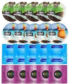 Набор 20 шт ONE Mint Chocolate + ONE Island Punch + Pasante Cooling + EXS EXTRA SAFE SOS7201 фото