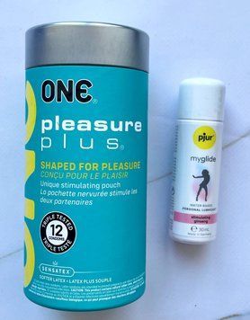 Комплект ONE Pleasure Plus 12 шт + змазка pjur my glide 30 мл, з женьшенем SOS1936 фото
