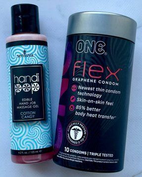 Комплект ONE Flex 10 шт - Лубрикант Sensuva Handipop Cotton Candy (125 мл)  SOS3396 фото