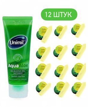 Набор : One Glowing Pleasures (светящиеся в темноте) - 12 шт и Лубрикант Unimil Aqua Aloe &ndash; 80 мл SOS671 фото