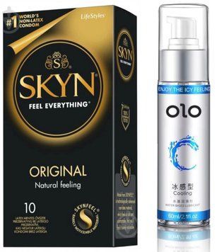 Набір: Skyn Original 10 шт. + Лубрикант охолоджуючий OLO 60 мл SOS12000 фото