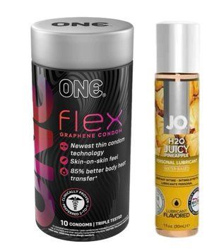 ONE Flex 10 шт. + Змазка на водній основі System JO H2O &mdash; Juicy Pineapple (30 мл)  SOS6375 фото