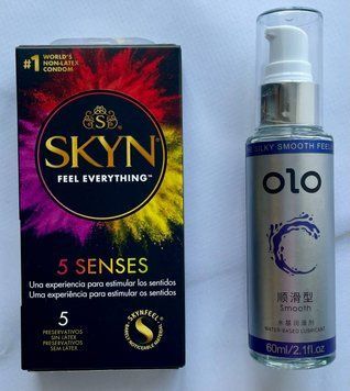 Набір SKYN 5 Senses 5 шт + Лубрикант "olo smooth" 60 мл - класична &nbsp;&nbsp;SOS1142 фото