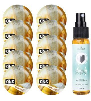 Комплект ONE BananaSplit 10 шт + Sensuva Deeply Love You &ndash; Chocolate Mint, 29 мл SOS13745 фото