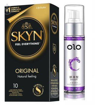 Набір :  SKYN Original 10 шт та Лубрикант "olo smooth" 60 мл sos103 фото