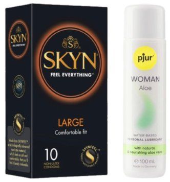 Набір Skyn Large 10 шт + pjur Woman Aloe 100 мл SOS13354 фото