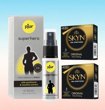 SKYN Original 6 шт и Pjur Superhero Spray 20 мл SOS6325 фото