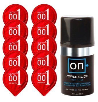 Комплект OLO Warming 001 10 шт + Sensuva ON Power Glide For Him Gel (50 мл)  SOS14422 фото