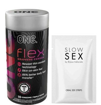 Набор 10 штук ONE Flex графен + Полоски Bijoux Indiscrets Slow Sex Oral sex strips SOS6229 фото