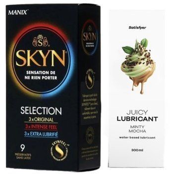 Набір Лубрикант Satisfyer Minty Mocha 300 мл + SKYN Selection 9 шт. SOS12820 фото