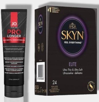 SKYN Elite 24 шт + Пролонгатор System JO Prolonger Gel (60 мл)  SOS5743 фото