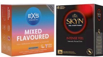Набор с Skyn Intense feel 36 штук + EXS Mixed Flavoured 48 шт SOS7880 фото