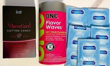 Комплект 22 шт ONE Flavor Waves - Pasante Cooling + Рідкий вібратор Intt Vibration Cotton Candy (15 мл) SOS1536 фото