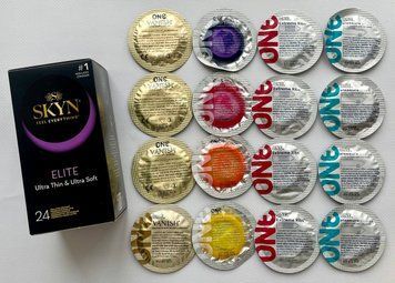 Набор 40 штук Skyn ​​Elite + ONE Color Sensations, Extreme Ribs, Pleasure plus, Vanish SOS2236 фото