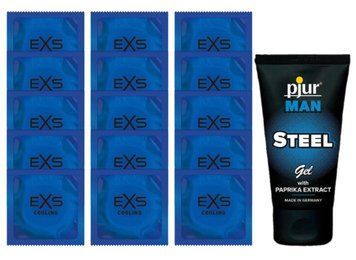 Комплект EXS Cooling 15 шт + pjur MAN Steel Gel (50 мл)  SOS14572 фото