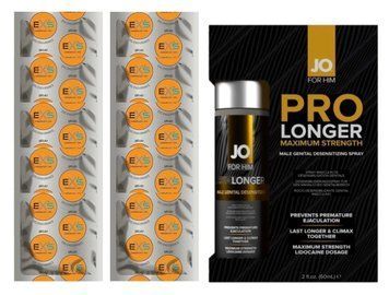 Комплект: EXS Delay 10 шт + Пролонгатор JO Prolonger Spray with Lidocaine (60 мл) SOS11019 фото