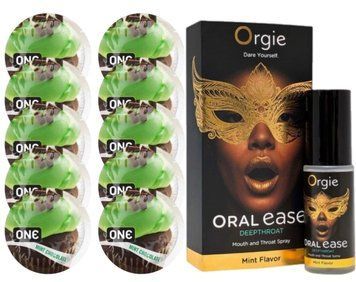 Комплект ONE Mint Chocolate 10 шт + ORGIE Oral Ease Deepthroat Spray (15 мл) SOS13846 фото