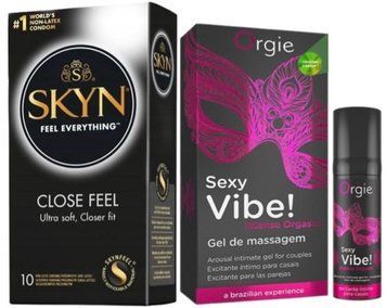 Набор из SKYN Close Feel (10 шт) + Жидкий вибратор Orgie Sexy Vibe (15 мл) SOS9802 фото