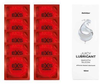 Комплект: EXS Warming 10шт. + Лубрикант Satisfyer Smooth Silicon 150 мл SOS11410 фото