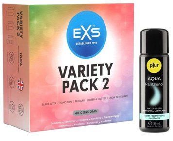Набор EXS Variety pack 2 (48 шт) + pjur Aqua Panthenol 30 мл SOS13404 фото