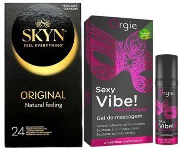 Набір з SKYN ORIGINAL 24 шт + Рідкий вібратор Orgie Sexy Vibe (15 мл) SOS10002 фото