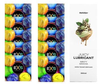 Комплект: EXS BUBBLEGUM 10 шт. + Лубрикант Satisfyer Minty Mocha 300 мл SOS11460 фото