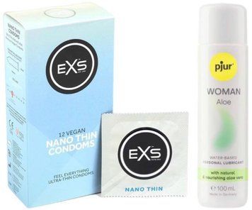 Набор EXS NANO Thin (12 шт) + pjur Woman Aloe 100 мл SOS13504 фото