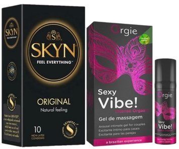 Набір з SKYN Original (10 шт) + Рідкий вібратор Orgie Sexy Vibe (15 мл)  SOS9902 фото
