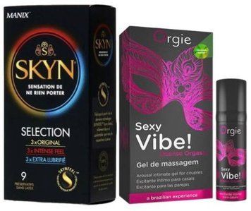 Набор из SKYN Selection (9 шт) + Жидкий вибратор SEXY VIBE вибрация + усиление оргазма, 15 мл ORGIE SOS9702 фото