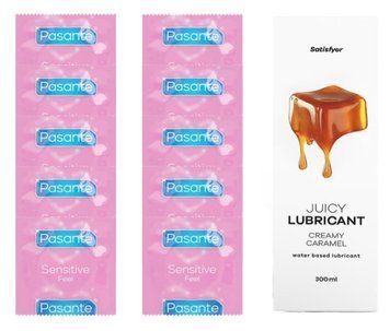 Комплект Pasante extra sensitive 10 шт. + Лубрикант Satisfyer Creamy Caramel SOS11510 фото