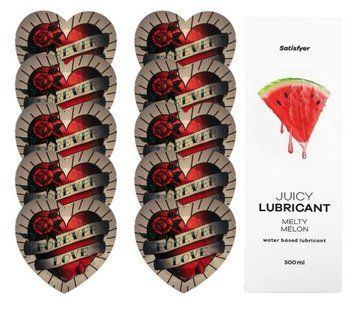 Комплект Pasante Heart 10шт. + Лубрикант Satisfyer Juicy Lubricant Melty Melon 300 мл SOS11551 фото